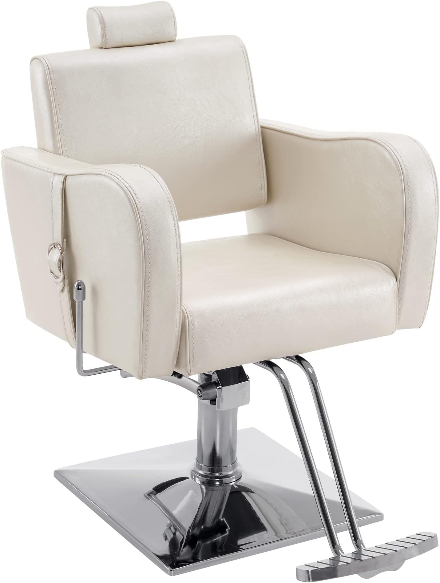 BarberPub Recliner Hydraulic Leathern Barber Chair Classic Antique Hair Spa Salon Styling Beauty Equipment 3124 (Champagne)