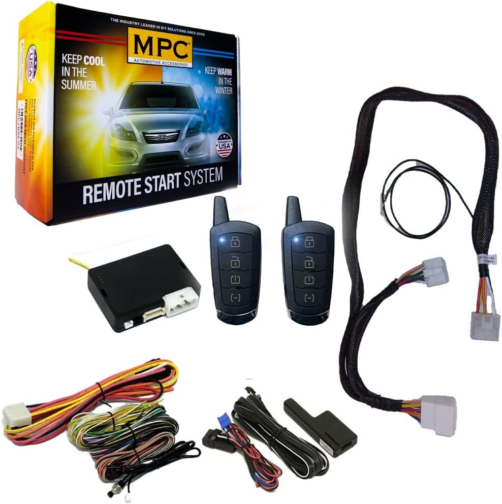 MPC 2-Way Remote Starter Compatible with 2009-2010 Toyota Corolla Dot-Key - with T-Harness - Firmware Preloaded - (2) Extended Range 4-Button 2-Way Remotes - Up to 3,000 ft