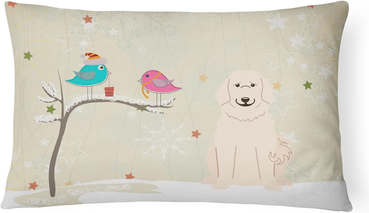 Caroline's Treasures BB2555PW1216 Between Friends Great Pyrenees Canvas Fabric Decorative Pillow 100% Machine Washable Pillow, Indoor or Outdoor Decorative Throw Pillow for Couch, B