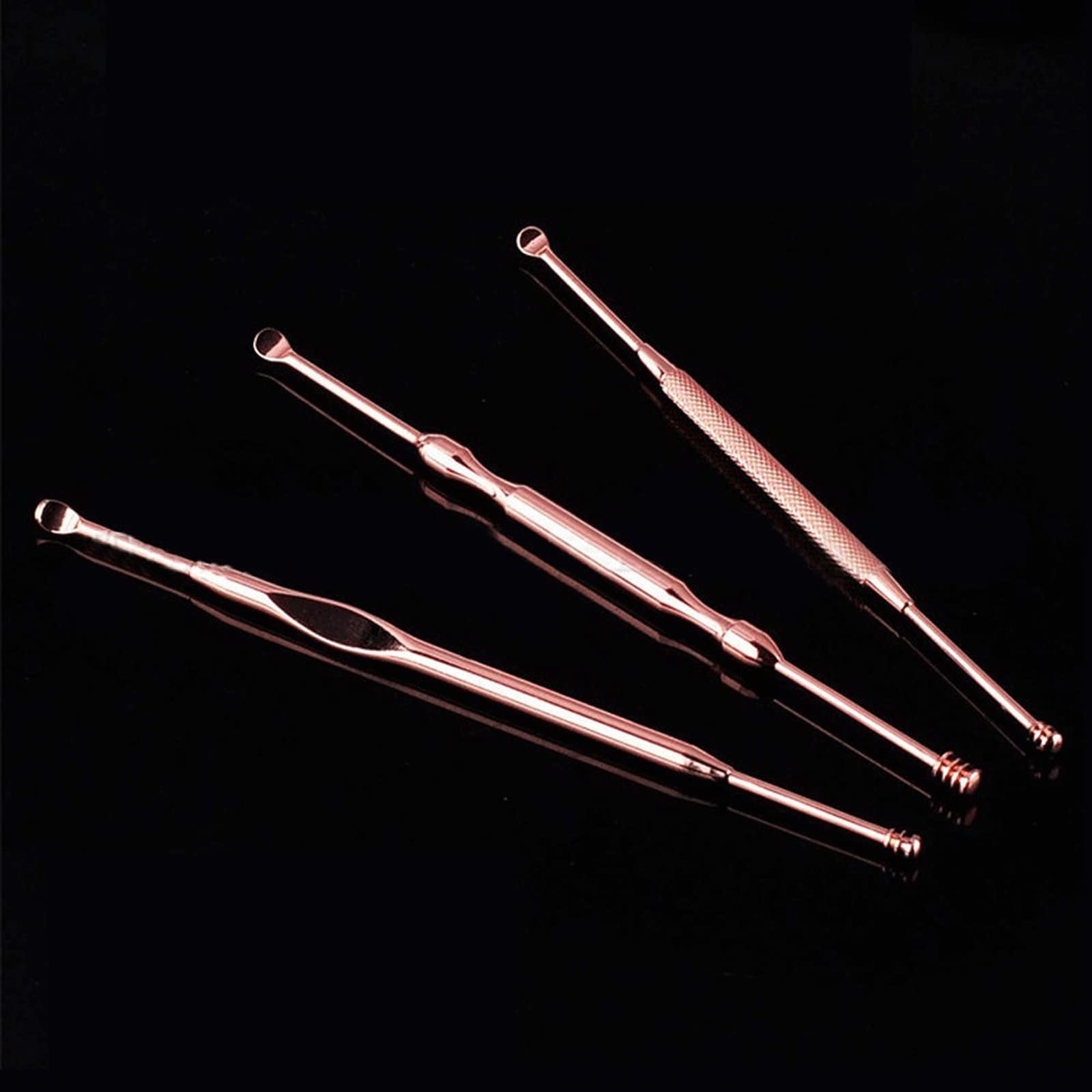 Produits d'élimination du cérumen Cure-Oreille en Acier Inoxydable Cure-Oreille à Double extrémité Dissolvant de Curette de Cire d'oreille