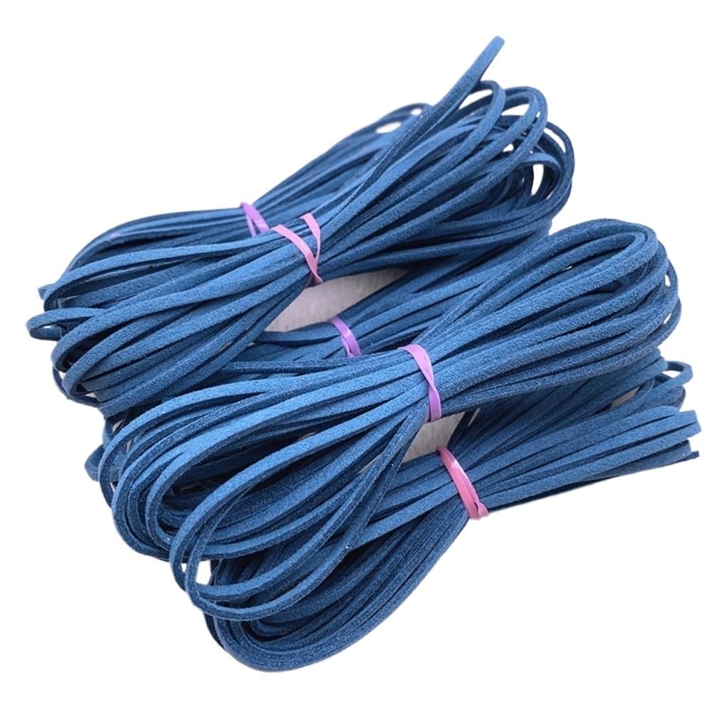 Decor Craft String 5yards Thread Rope 3mm Flat, Faux Suede Braided Cord Velvet Leather Used for Handmade Beading 1piece