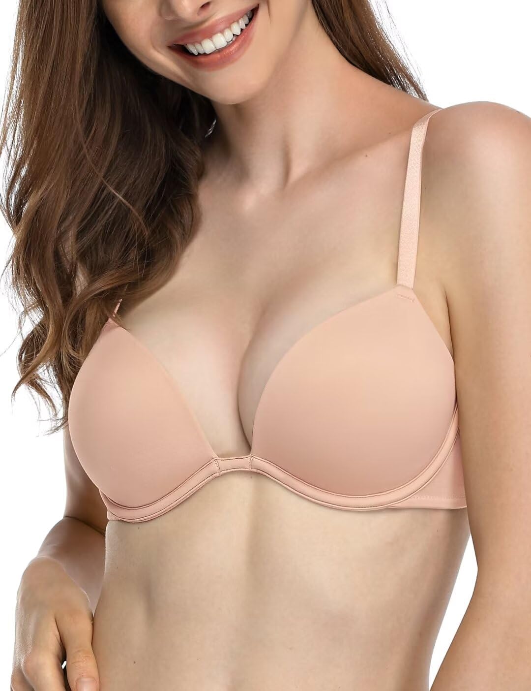Deyllo Women’s Push Up Underwire T-Shirt Bra