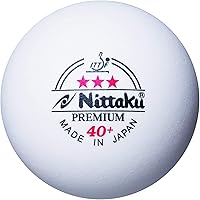 Nittaku 3-Star Premium Plastic Table Tennis Balls - ITTF Approved, Made in Japan, 3-Pack