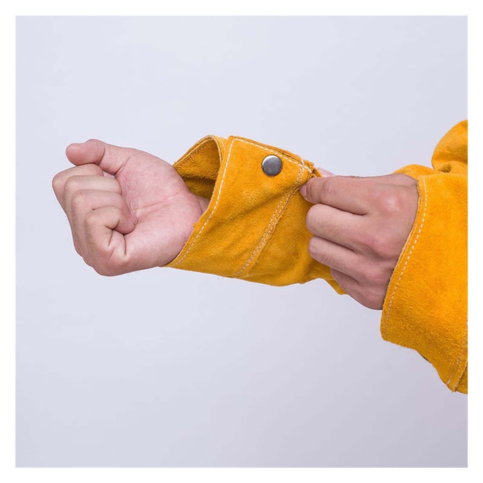 Llamada de soldadura de cuero de bajo cuello Flame/calor/abrasión herrero de soldadura con herramienta de bolsillos