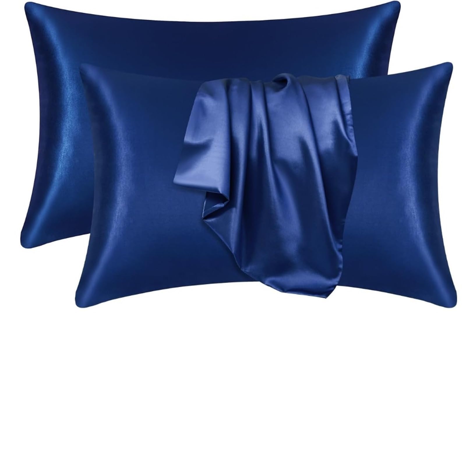 LYXYGMV Silky Satin Pillowcases Cooling Hair And Skin Friendly for Bedrooms(Navy Blue)