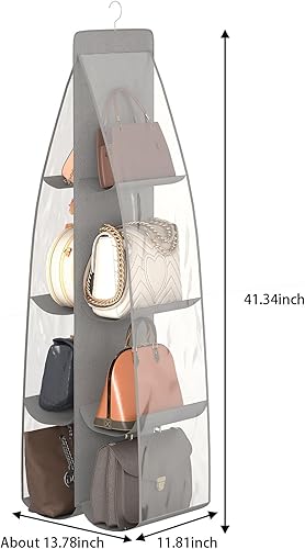 Miniatura 2 de Fixwal Organizador de bolso para armario, paquete de 2 con 8 bolsillos para colgar, bolsa organizadora de bolsa para coleccionar, organizadores de