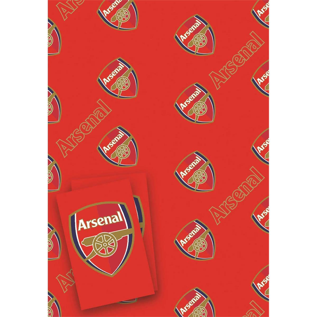 Birthday Wrapping Paper Arsenal FC 2 Sheets, 2 Tags 70x50cm sheets Gift Wrap FSC