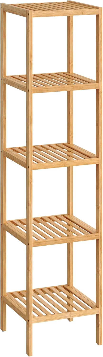 SONGMICS 5-Tier Bamboo Storage Shelf