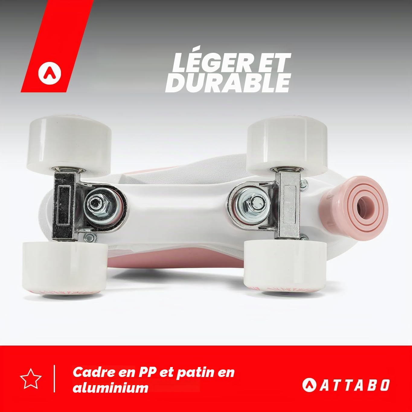Patins à roulettes ATTABO Serena Taille 36-41 EU Ajustable ABEC-3 Aluminium Cuir Protection Orteils Freinage Roues 82A