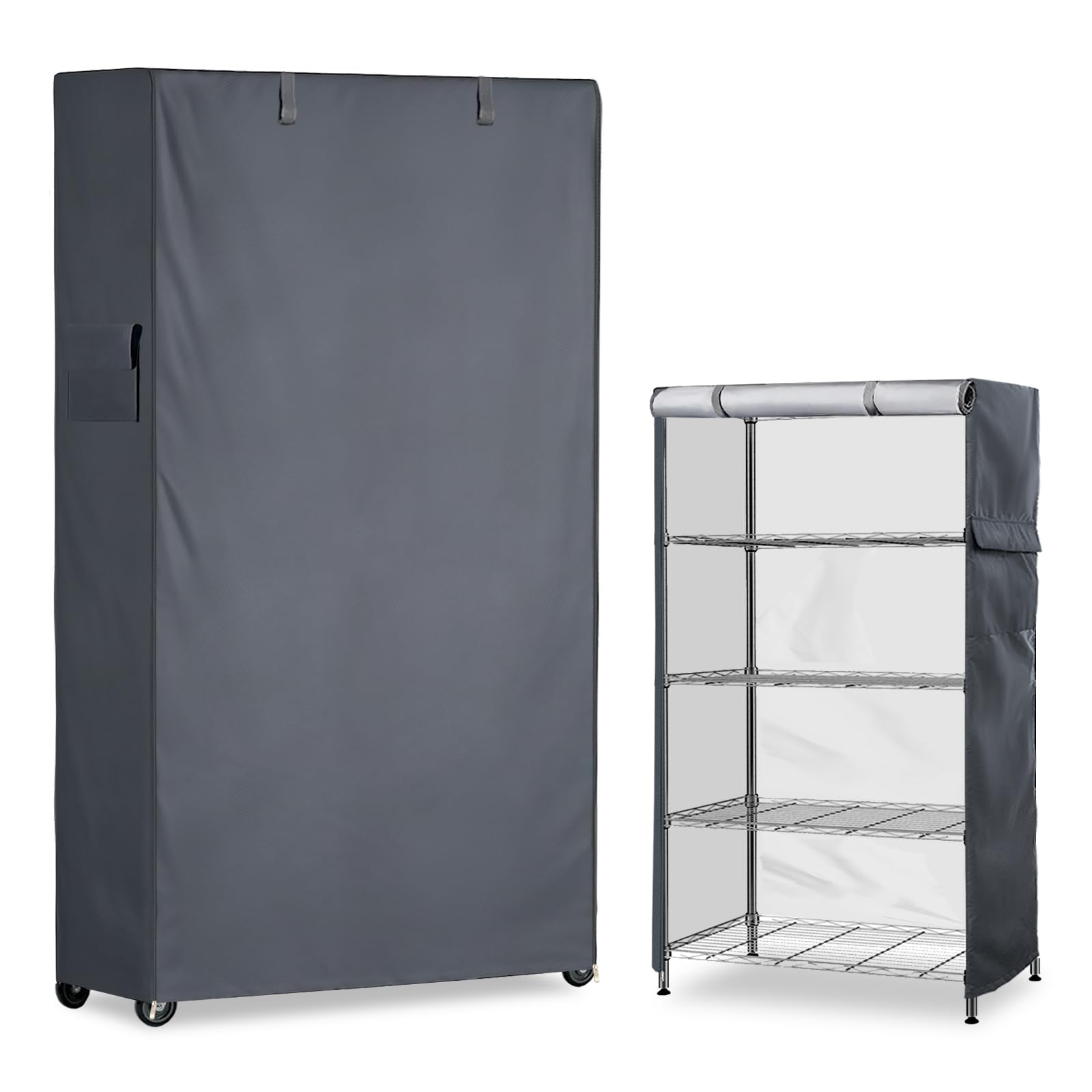 Dalema Waterproof Shelf Cover,600D Heavy Duty Dustproof Storage Wire Rack Covers,Outdoor Shelving Covers for Wire Shelves with Zipper 36''x18''x72'',