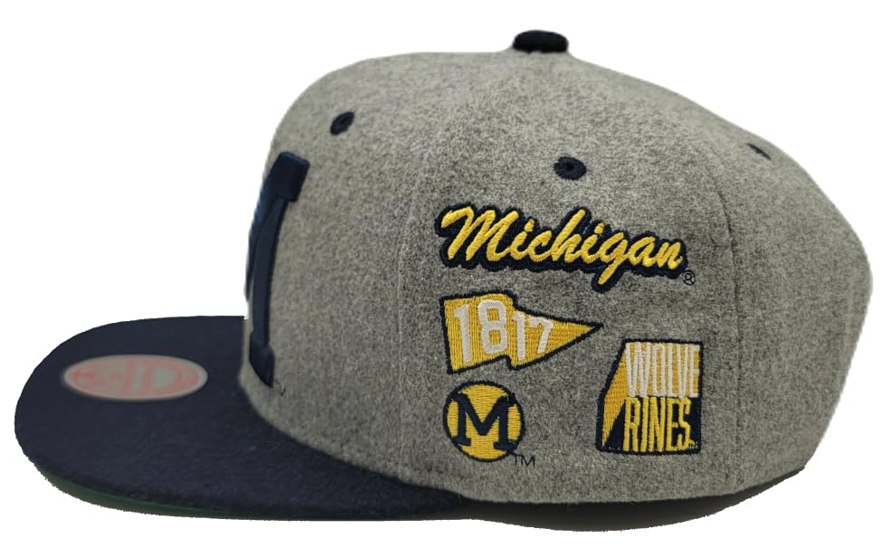 Casquette snapback Mitchell & Ness réglable Michigan Wolverines pour ne plus vous tromper de taille - 5