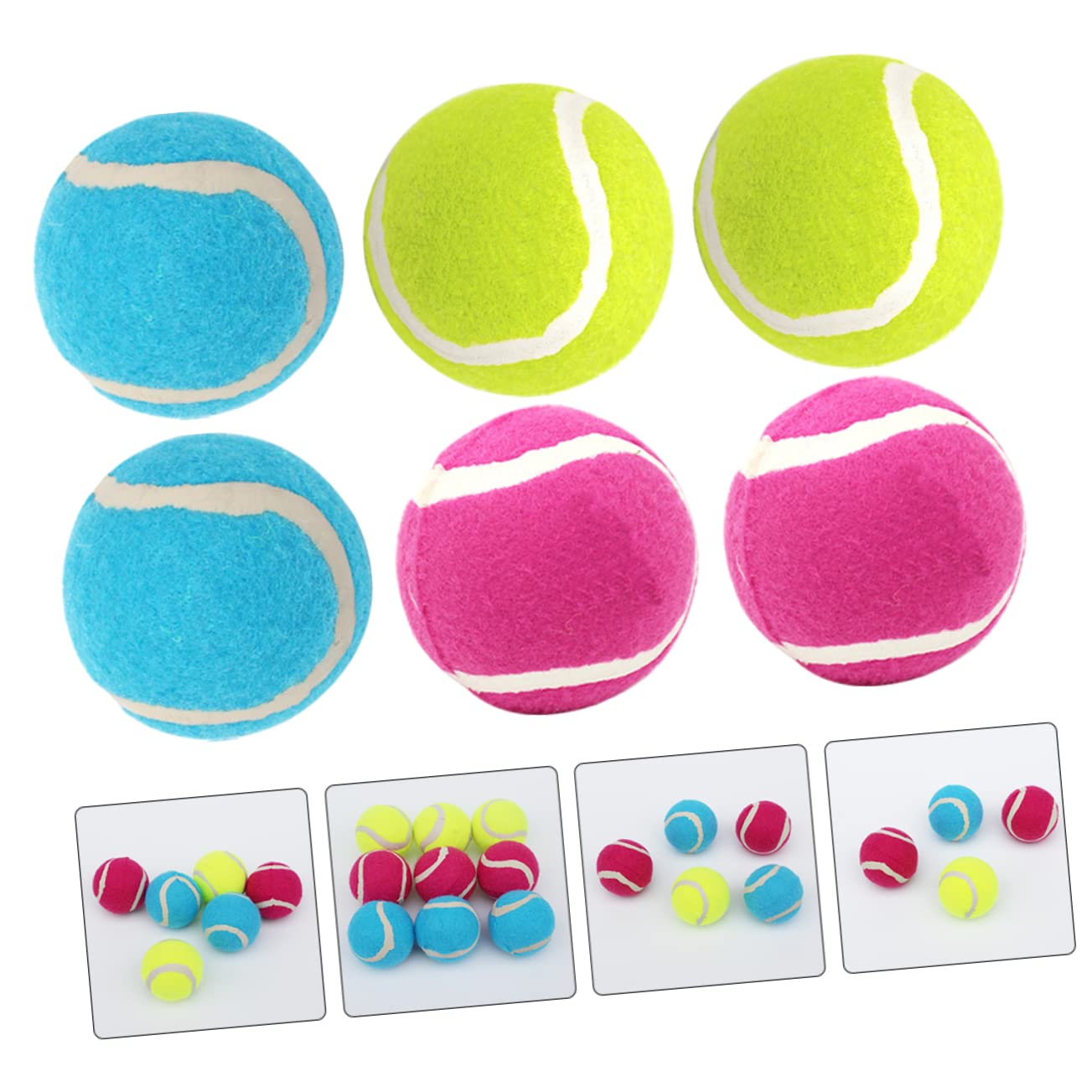 Ball für Hunde Bissfest aus Gummi 6 Stück Hundespielzeug Bälle Leichtes Kauspielzeug für Hunde mit Starkem Kaudrang für Outdoor und Hundetraining