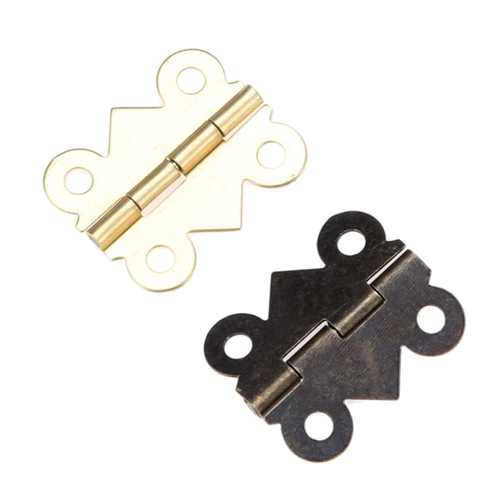 Rmwkrmogrf Bronze 25X20mm Mini Door Hinge Cabinet Jewellery Box Decorative Hinges Furniture Hardware With 100Pcs(Bronze)