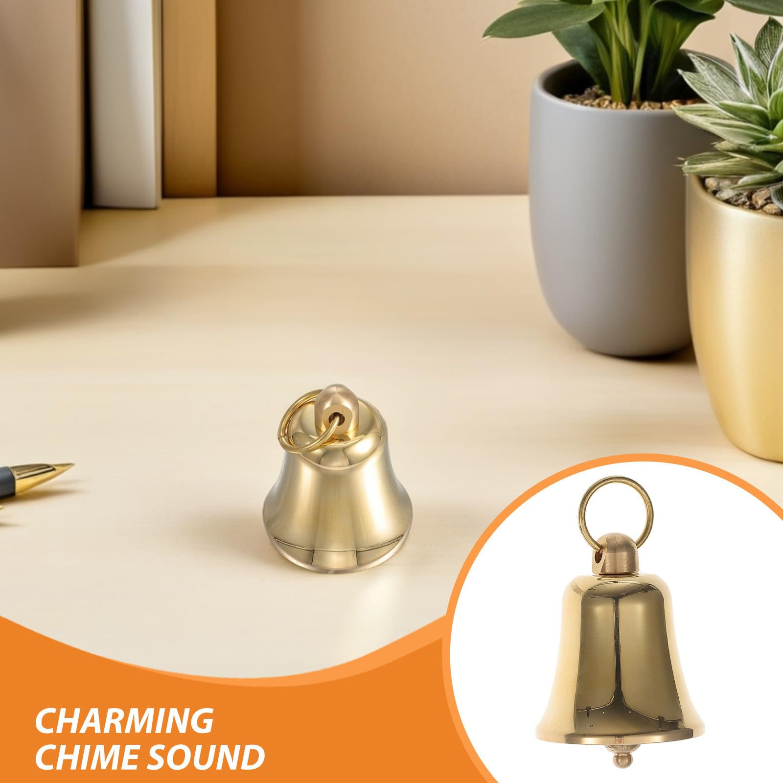 Homoyoyo 2 campanelle di Natale per decorazioni: piccole campane in ottone da 2" per campanelli eolici, campanelli per l'addestramento alla pulizia dei cani, decorazioni per matrimoni
