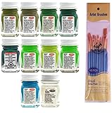 Make Your Day Testors Green Enamel Paint Variety (Pack of 10) Paintbrushes