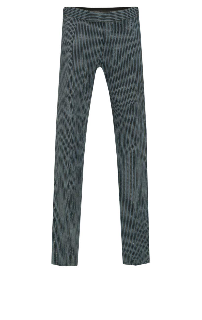 Dobell Mens Black and Grey Striped Morning Wedding Suit Trousers Regular Fit-34R