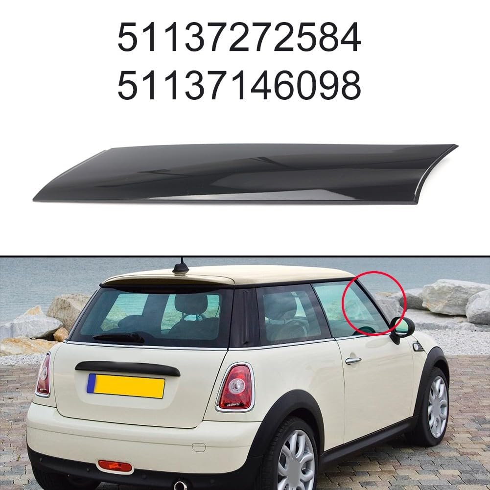 Mini Cooper R55 R56 R57 2007-2015 ABS Copertura Montante A Lato Destro Nero Resistente al Calore OEM 51137272584