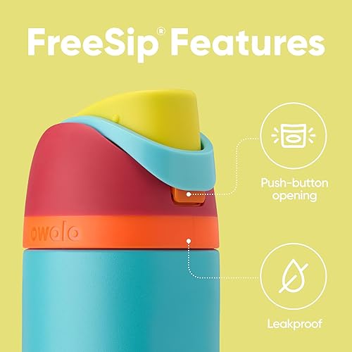 Miniatura 51 de Owala - Botella de agua FreeSip de acero inoxidable con aislamiento, sin bisfenol A, incluye sorbete, para deportes y viajes, 24 oz, Denim B0BZYCJK89