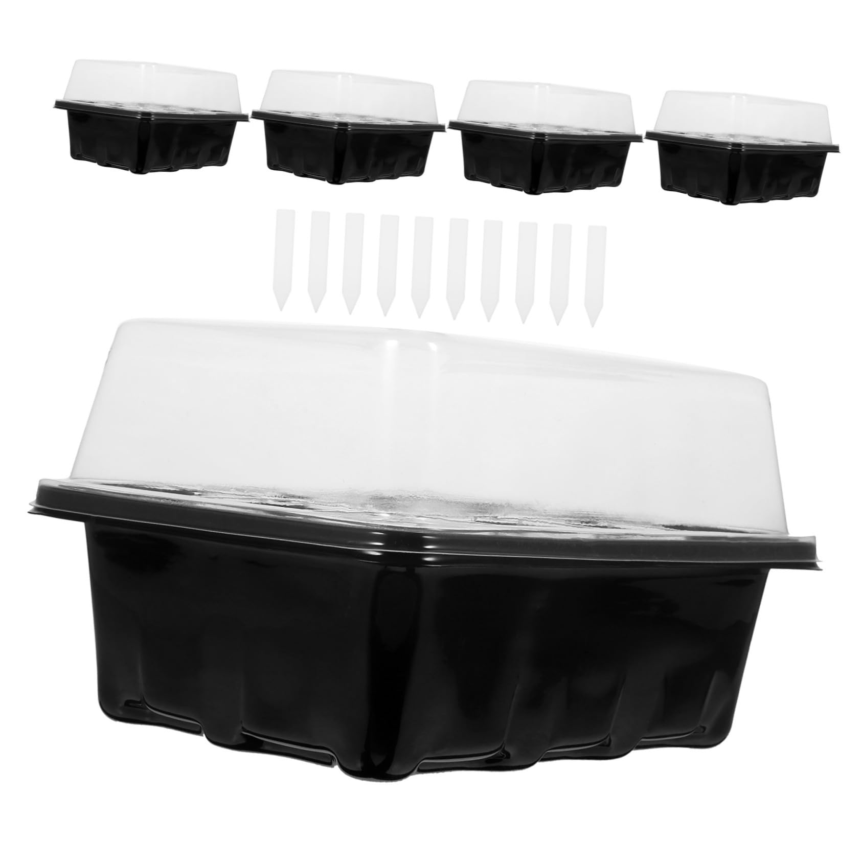 BESPORTBLE 4sätze Setzling Starter Tray Mit Löchern Anzuchtplatte Für Pflanzen Für Keimung Von Samen Und Setzlingen Inkl Teiligem Zubehör Pflanzenetiketten