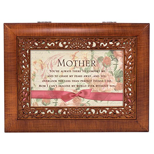Cottage Garden Mother Woodgrain Ornate Music Box Plays Wind Beneath My Wings #TOP1