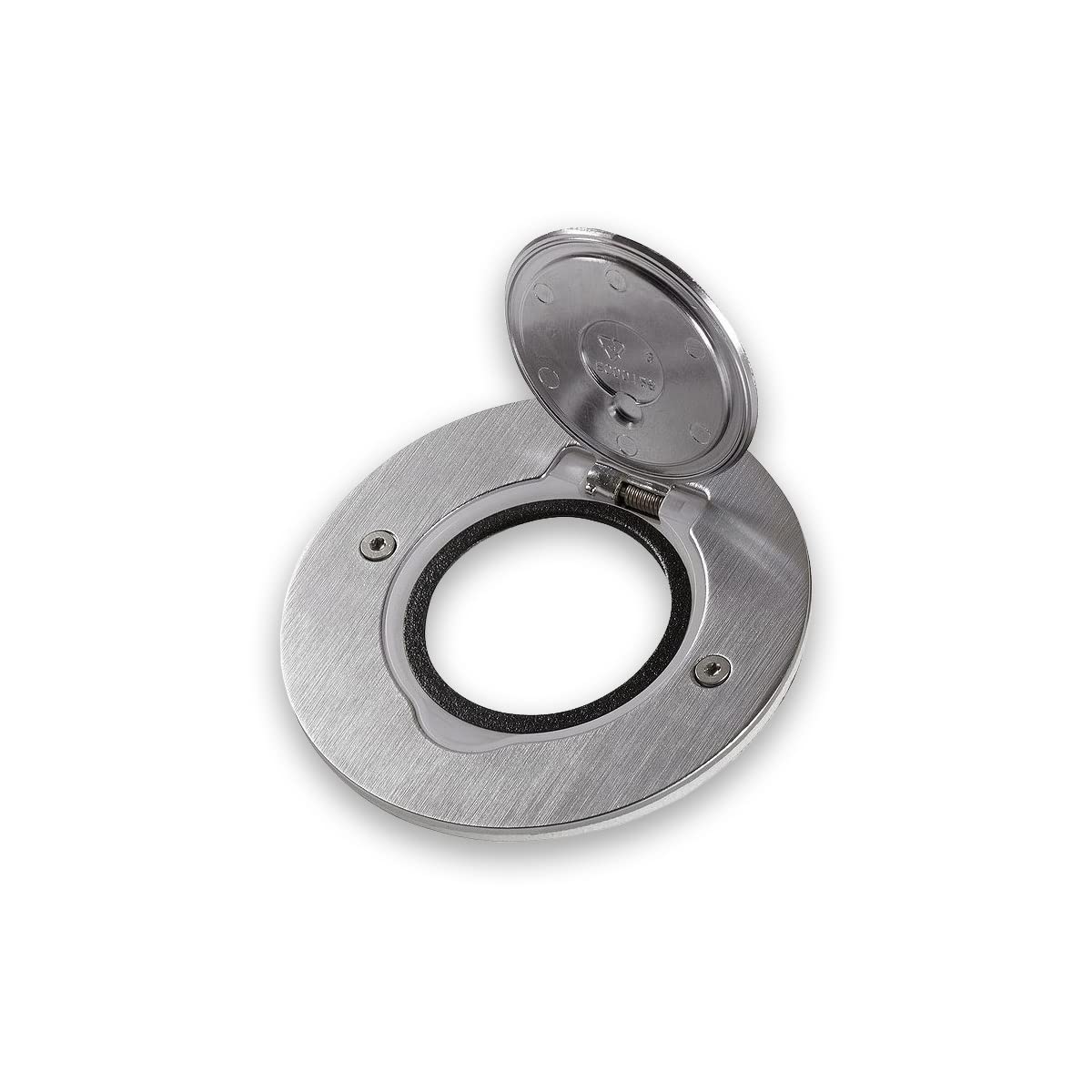 Edelstahl Boden + Wand Einbausteckdose Rund Bodentank versenkbar 089701 überfahrbar IP44 passend für Livolo Einsätze Steckdose Netzwerk Usb