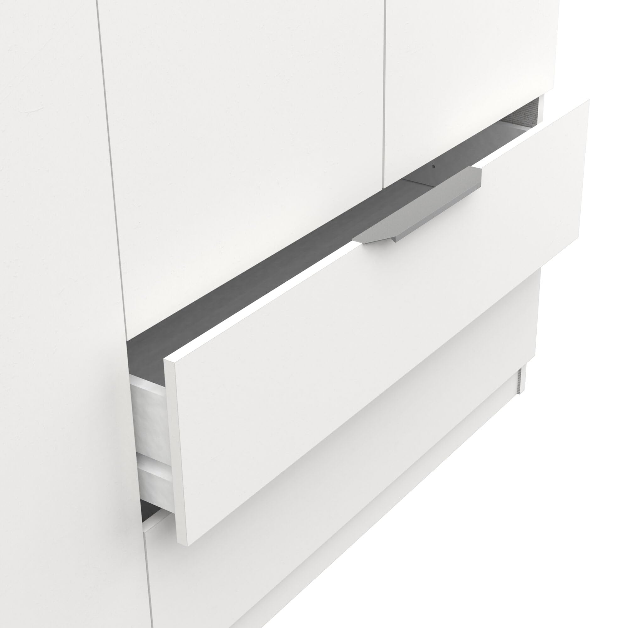 Demeyere 391370 vestidor con Armario Moderno 4 Puertas 5 estantes 2 cajones, Color Blanco Mate, 157,3 x 51,1 x 203 cm, Madera de ingeniería, Gris