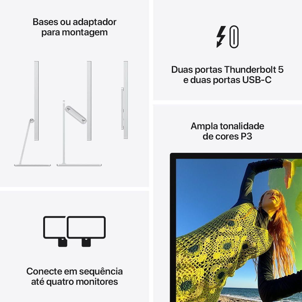 Apple Studio Display – Vidro convencional – Base com ajuste de
