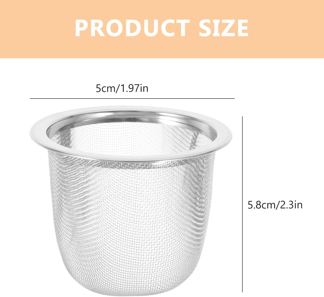 Luxshiny Tea Filter Sturdy Tea Strainer Infuser for Loose Leaf Herbs and Spices Stainless Steel Mesh 2.28 X 2.28 X 1.96 in Set of 8 for Home Kitchen