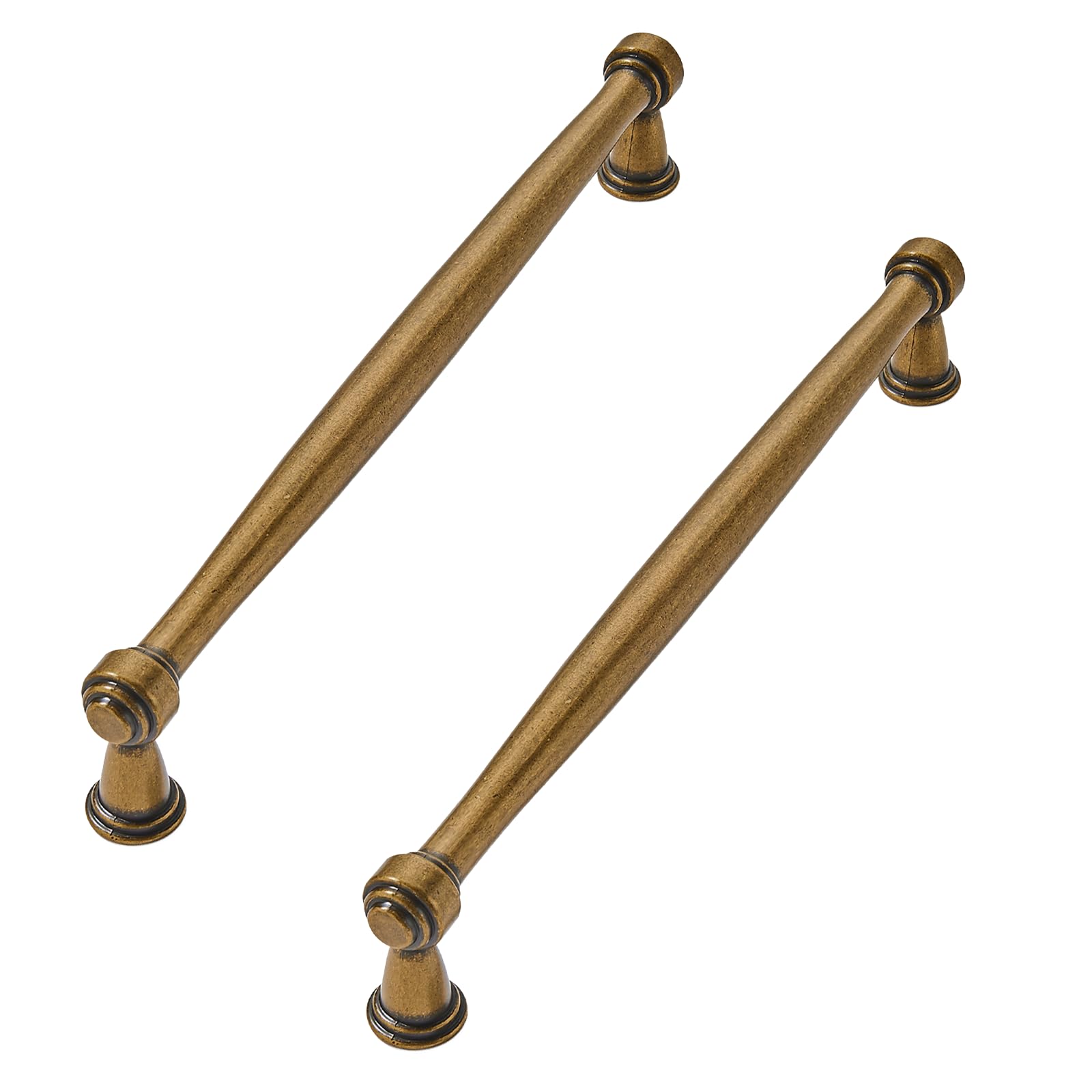 CABDM 5 Pack 10inch(256mm) Center to Center Antique Brass Cabinet Pulls Handles for Cabinets Cupboard Solid Heavy Duty Drawer Handles Dressers Kitchens bedrooms