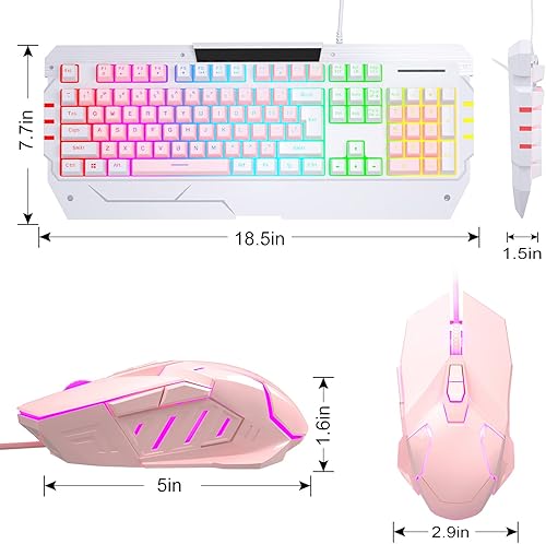 Miniatura 2 de Combo de teclado y mouse USB para juegos, GT817 GT817 104 teclas retroiluminadas arco iris, teclado de computadora con cable USB para jugadores de