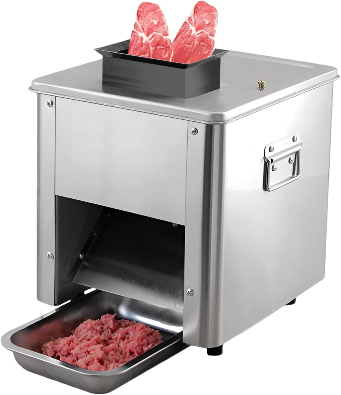 AIZYR Electric Meat Cutter Machine Commercial Stainless Steel Meat Slicer, Deli Slicer Shredded Cutting Machine for Boneless Pork Beef Fish,3.5mm Blade Distance