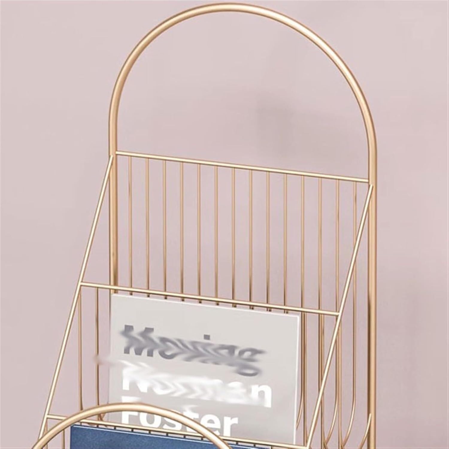 Zeitschriften- und Broschürenständer Zeitschriftenständer, einfaches Bücherregal, Bodenständer, Lagerregal, Gold, geeignet for Büro, Empfangsraum, Hotel