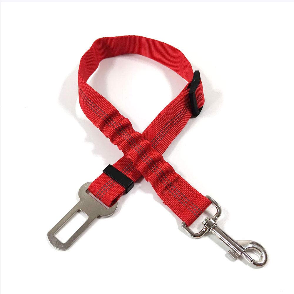 Ceinture De Sécurité Chien Voiture Rouge - Harnais Voyage Ajustable Pour Petit Et Moyen Chien