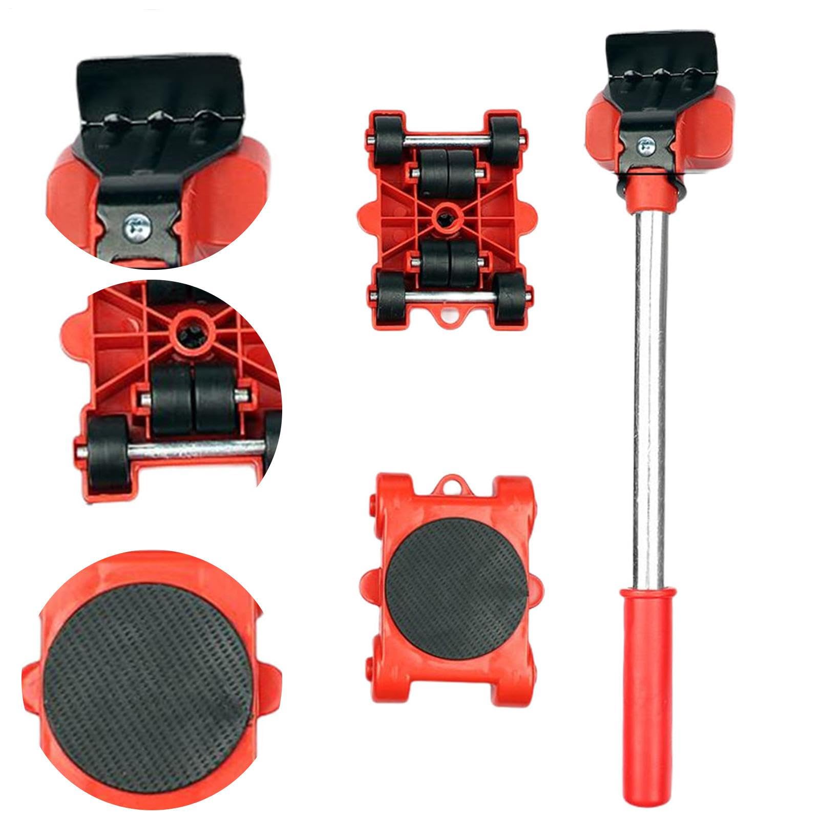 Furniture | 4 Wheel Rollers and Height Lifting Bar | Furniture Riser Kit for 150kg/330lbs Couches Sofas Cupboards Closets