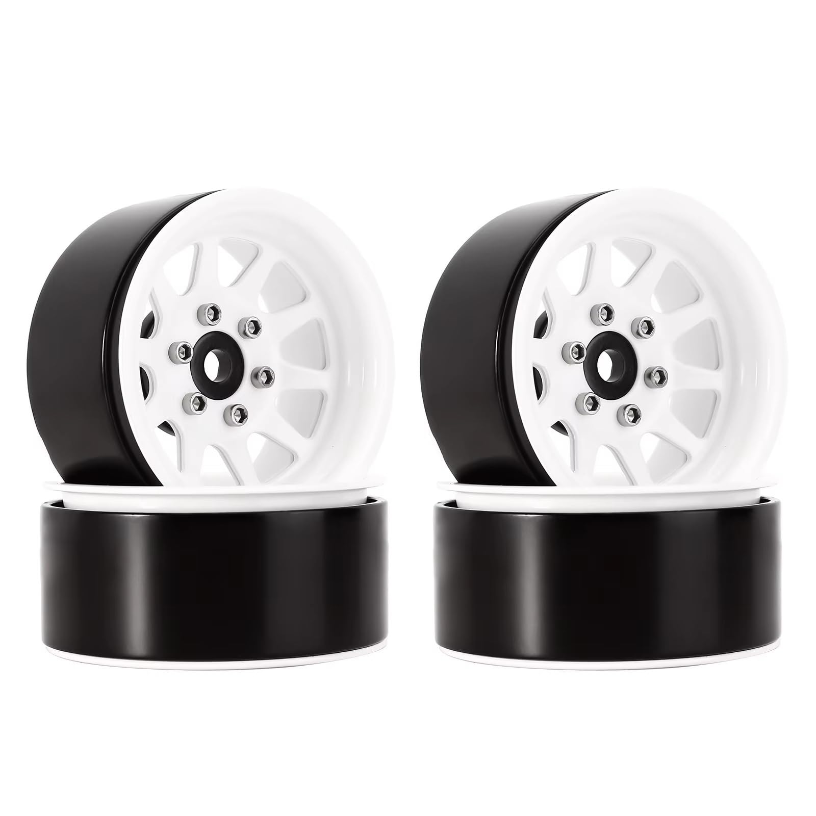 Piezas Accesorios RC para Axial para SCX10 para AXI03007 90046 para TRX4 para Redcat para GEN8 116 G/Unidad Llantas De Aleación De Metal 1,9 Beadlock para 1:10 RC Crawler