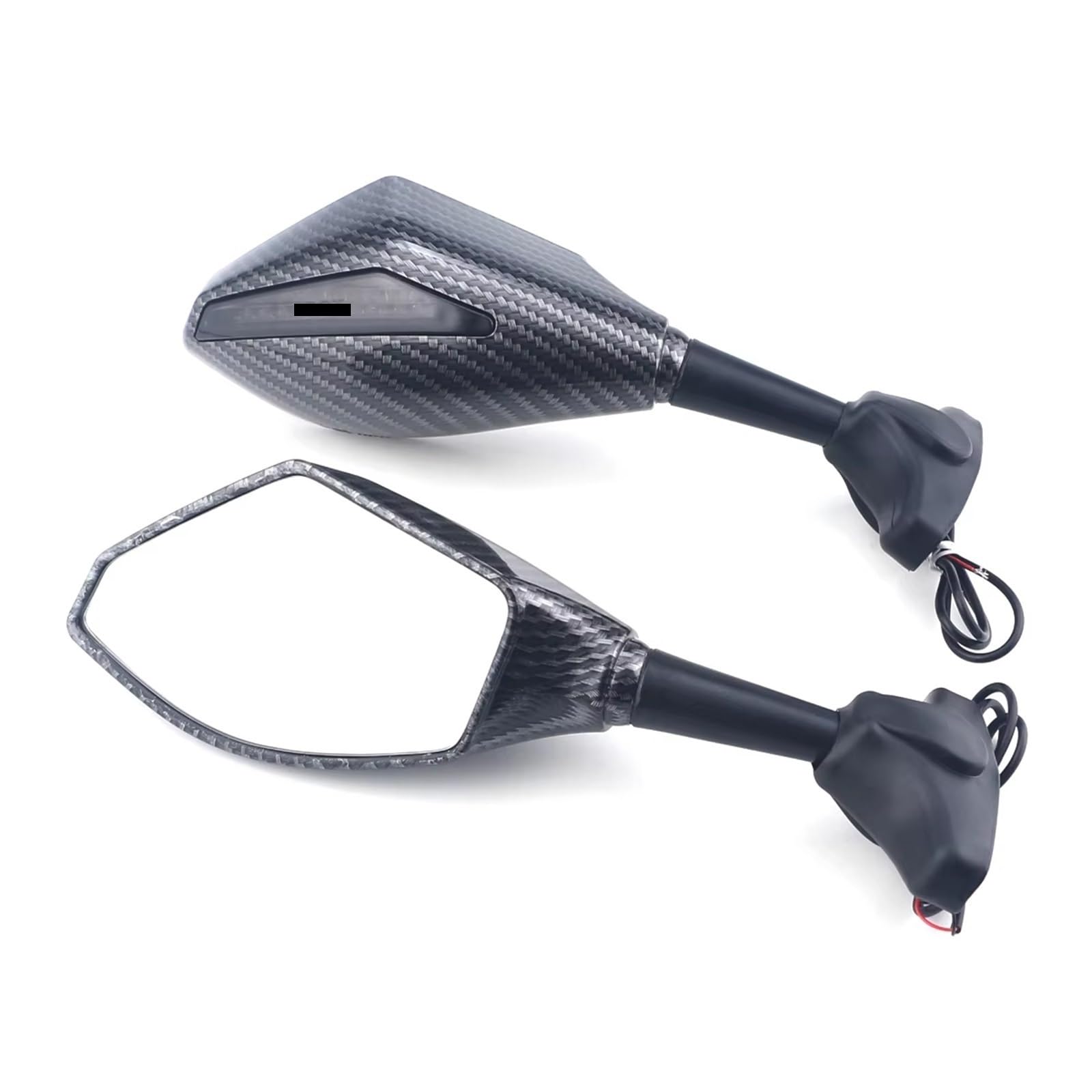 Espejos retrovisores de moto con intermitentes LED de carreras acabado carbono para CBR500R y CBR650F 6