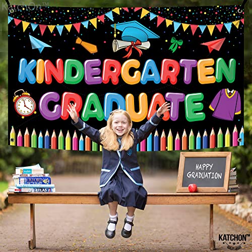 Image of KatchOn, Cute Kindergarten Graduate Banner - Large, 72x44 Inch | Kindergarten Graduation Decorations Class of 2026 | Kindergarten Graduation Backdrop, Kindergarten Graduation Decorations 2026
