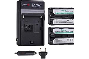 Tectra NP-FM50 Battery and Charger Kit for Sony Camcorders – (2) NP-FM50...