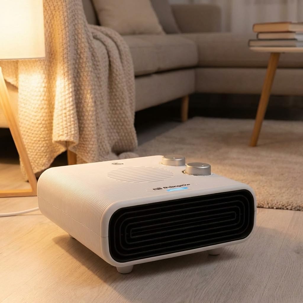 Suinga Riscaldatore orizzontale 2200 W, calore istantaneo, modalità ventilatore [bianco]