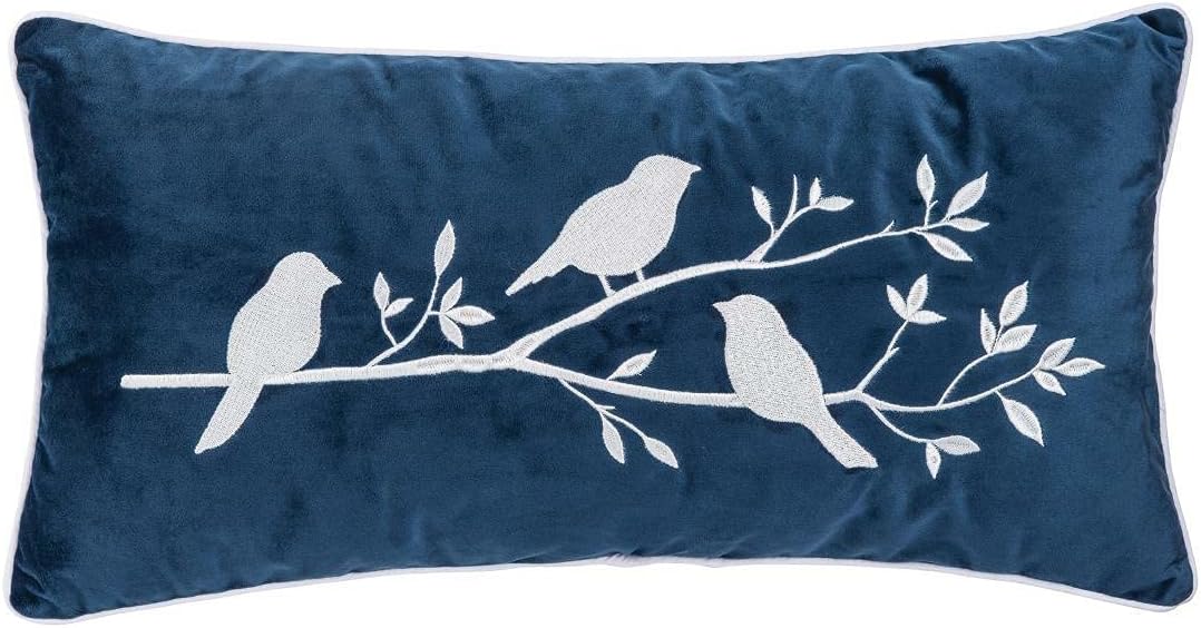 C&F Home Watercolor Floral Decorative Pillow (Bird Branch Pillow 12W x 24L)