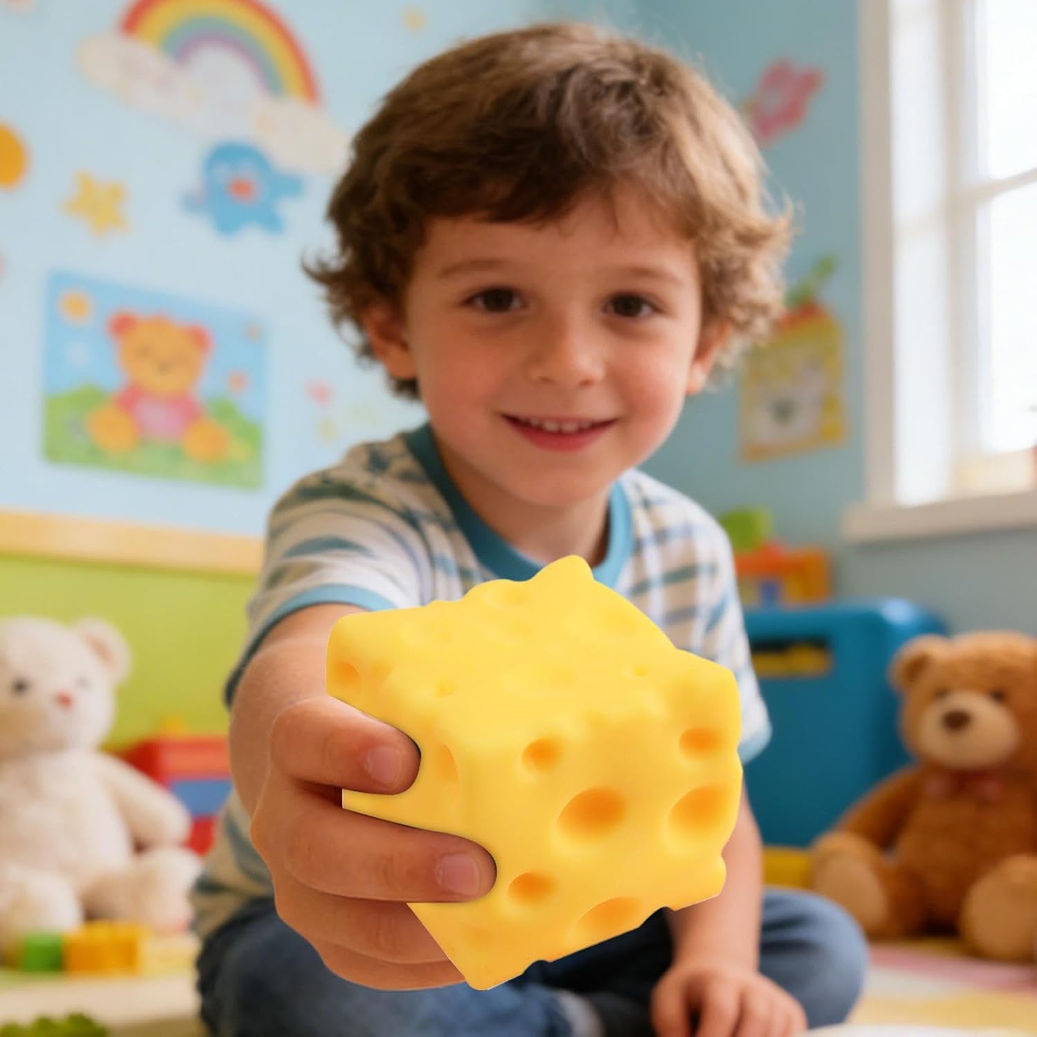 Cheese Soft, Butter Soft, Softs Cheese, Rebounding Cheeses Squeeze Fidget Toy, Stress Relief Softs CheeseCube for Kids Adults