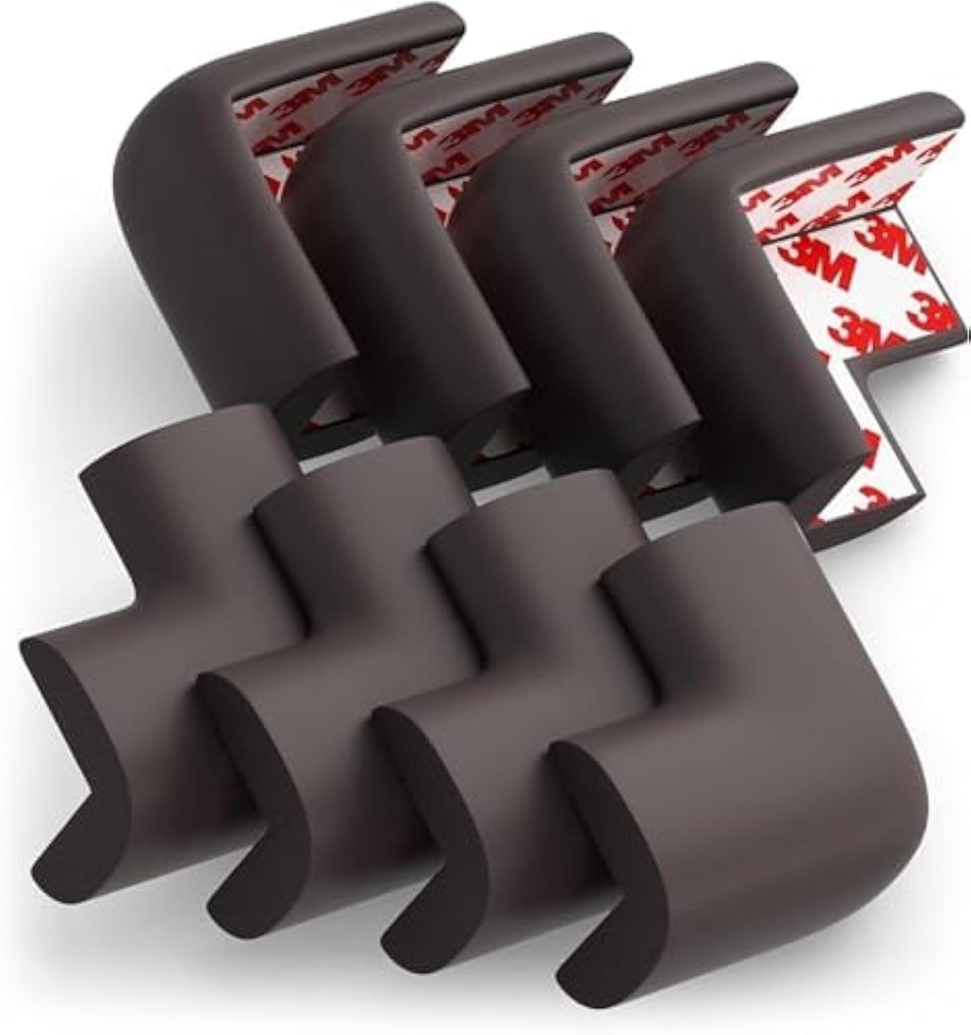 8 Pack Adhesive Corner Guards,Table Corner Protectors for Baby Safety, Baby Safety Corner Guards are Strong Thicken and Widen Child Proofing Corner Guard Prevent Head & Knee Injuries(Brown)