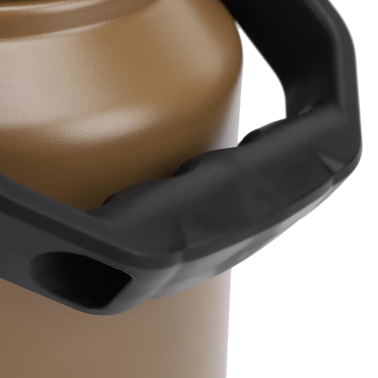 Isolierte Wasserflasche, 1,9 L, Großes Fassungsvermögen, Doppelwandige Vakuum-Sportwasserflasche aus Edelstahl mit Griff, Weithalsiger Reisebecher für Camping, Wandern, (Khaki)