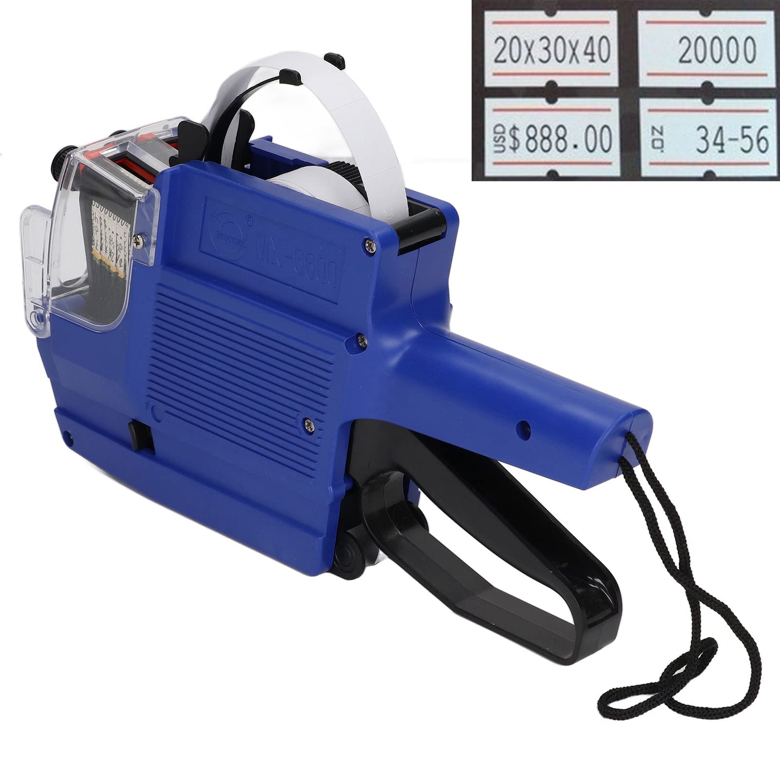MX6600 Price Tag Gun 10 Digits 2 Lines Labeling Machine Double Line Price Label Paper Labeler Marker Attacher Tool for Office Grocery Retail Store (Blue) - Image 2