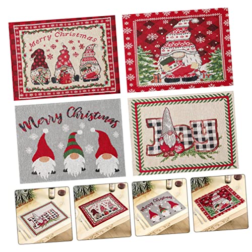 Set de table de noel decoration table noel nappe de table et napperon de polyester Amosfun - 6
