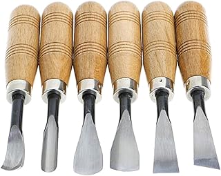 Wood Working Tool Hand Chisel Set 6 Piece Professional Sculpture Wood Carving Crafting Tools Kit with Carrying Case Great for DIY Art Craft Clay Carpentry Beginners Amateur