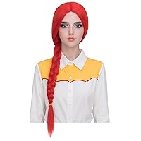 Vista 10 de Peluca rubia larga con trenzas de Probeauty, para cosplay, incluye casquillo de peluca, talla única