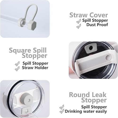 Miniatura 2 de Silicone Spill Stopper Set Compatible with Stanley Cup 2.0 30oz & 40oz with Straw Cover, Set of 4