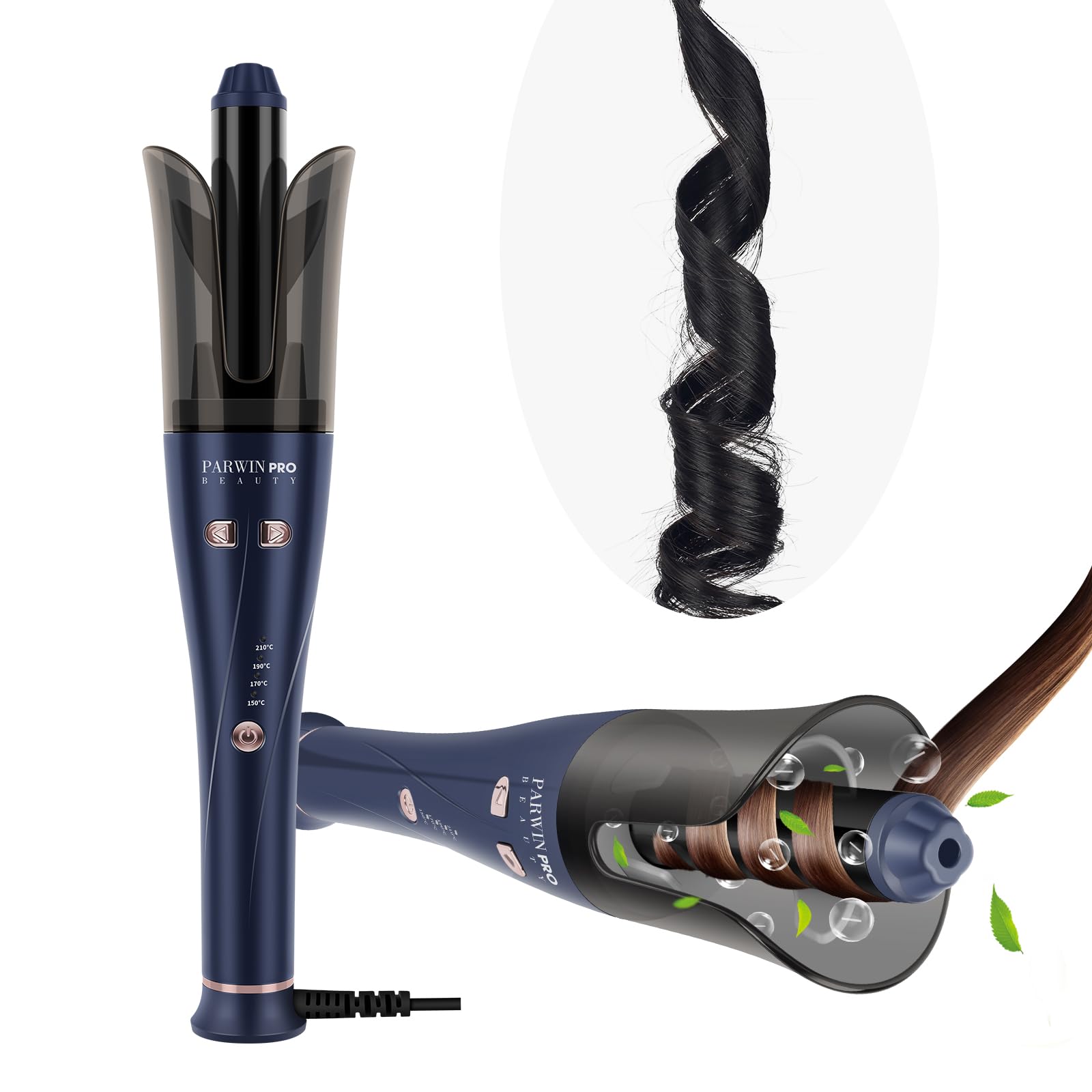 Boucleur A Cheveux Automatique 32mm, PARWIN PRO BEAUTY Fer À Friser Rotatif À 360°, Système Innovant Pour Les Boucles, 4 Températures Réglables, Signal Sonore De 7s