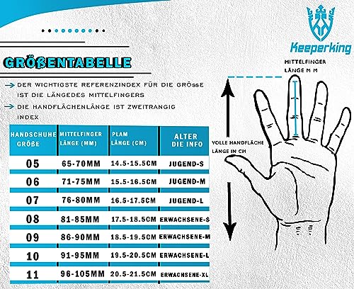 Keeperking Goalkeeper Gloves Kids, Boys, Youth, Adult, Men - Goalie Glove Latex Strong Grip palms with Removable Finger Spines Protection - Football Goalkeeping Glove for Training(Red, Size 7) Keeperking Goalkeeper Gloves Kids, Boys, Youth, Adult, Men - Goalie Glove Latex Strong Grip palms with Removable Finger Spines Protection - Football Goalkeeping Glove for Training(Red, Size 7)